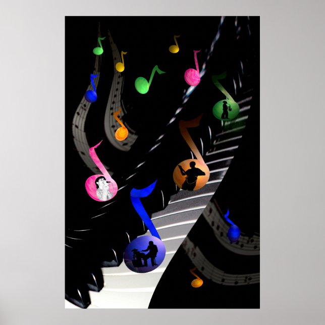 Roligt och färgstarka musikaliska Poster (Framsidan)