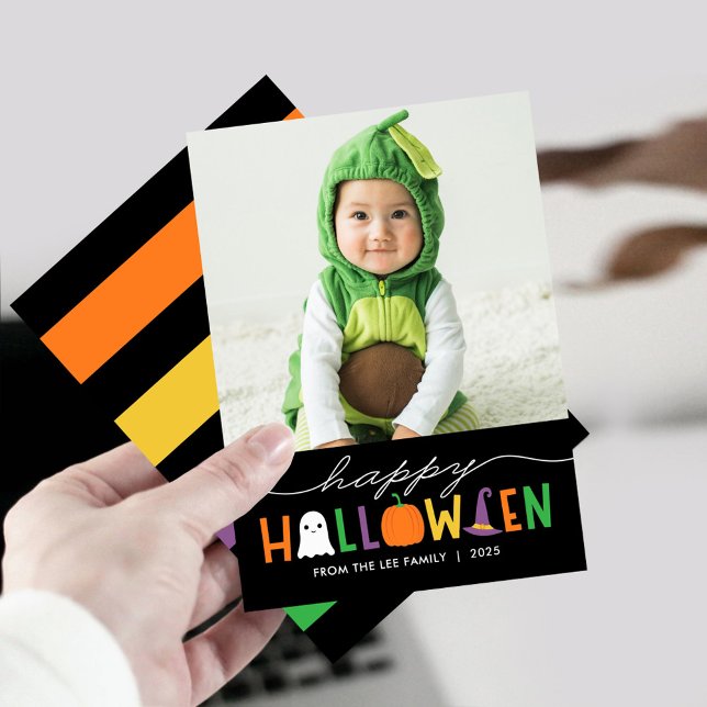Roligt och festive Halloween-fotokort Kort (Skapare uppladdad)