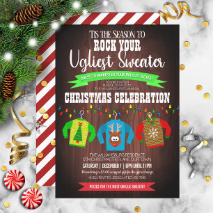 Roligt och Festive Ugly jul Sweater Party Inbjudningar