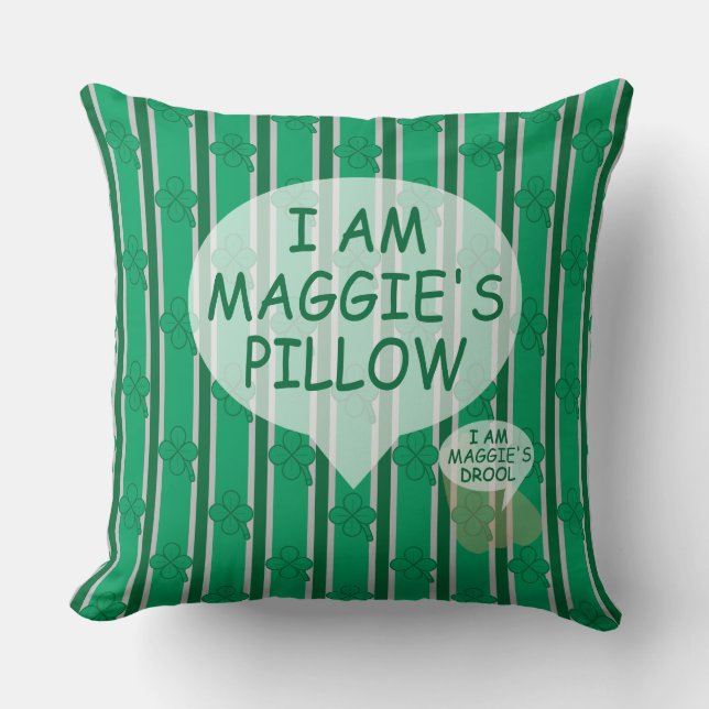 Roligt och Finare Anpassade 4 Löv Klöver Kudde (Framsida)