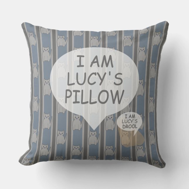 Roligt och Finare Anpassade Kattunge stripe Kudde (Framsida)