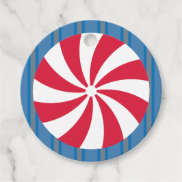 Roligt och Finare Blue-jul Peppermint Candy Gåvor Etiketter