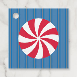 Roligt och Finare Blue-jul Peppermint Candy Gåvor Etiketter