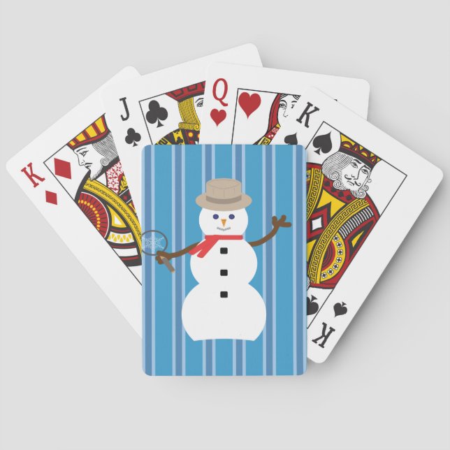Roligt och Finare Blue Snögubbe Casinokort (Baksidan)