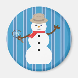 Roligt och Finare Blue Snögubbe Magnet