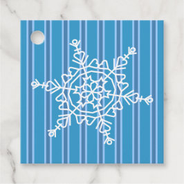 Roligt och Finare Blue Snowflake Gåvor Etiketter