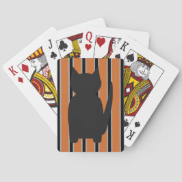 Roligt och Finare Halloween Black Silhouette Cats Casinokort