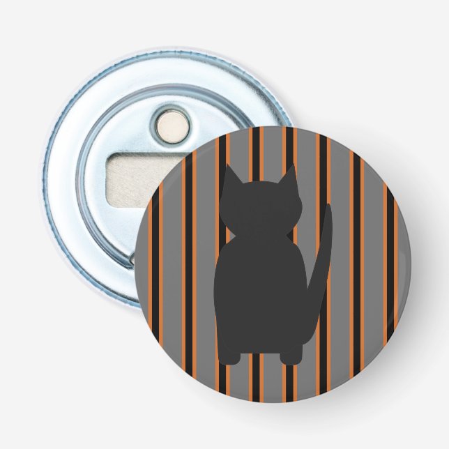 Roligt och Finare Halloween Black Silhouette Cats Flasköppnare (Framsidan)