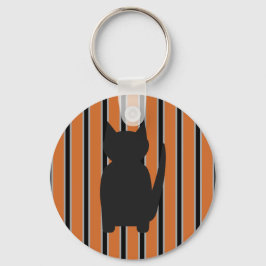 Roligt och Finare Halloween Black Silhouette Cats Nyckelring