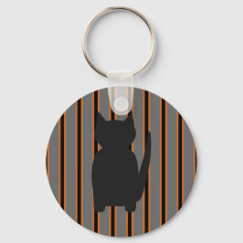 Roligt och Finare Halloween Black Silhouette Cats Nyckelring