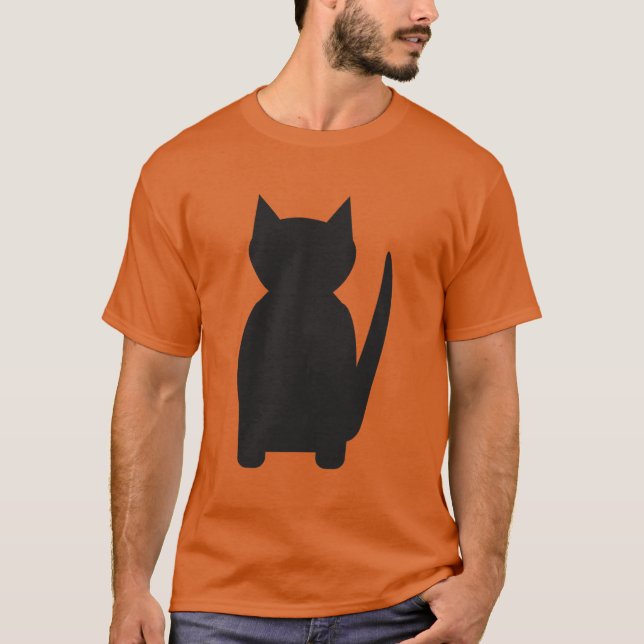 Roligt och Finare Halloween Black Silhouette Cats T Shirt (Framsida)