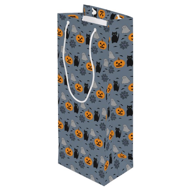 Roligt och Finare Halloween Cat Ghost Pumpkin Webb (Baksidan Vinklad)