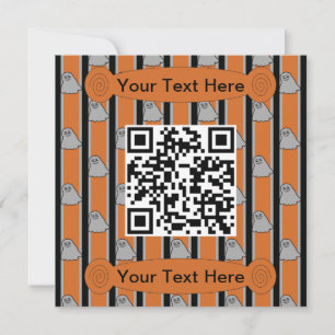 Roligt och Finare Halloween Ghost QR-kod Inbjudningar
