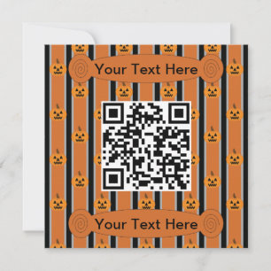 Roligt och Finare Halloween Pumpkins QR-kod Inbjudningar