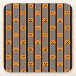 Roligt och Finare Halloween Pumpkins Underlägg Papper Kvadrat