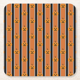 Roligt och Finare Halloween Pumpkins Underlägg Papper Kvadrat