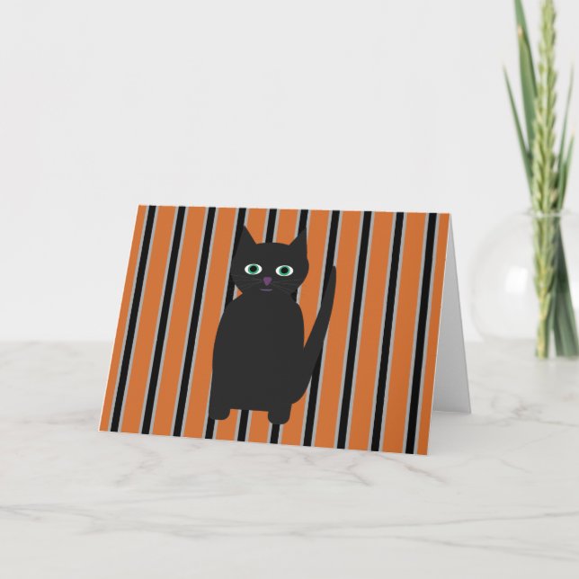 Roligt och Finare Halloween Svarta katter Inbjudan (Framsida)