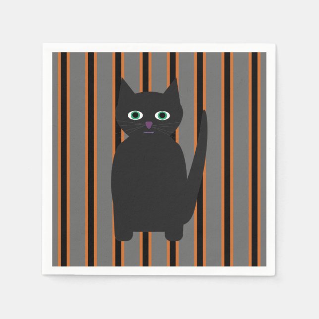 Roligt och Finare Halloween Svarta katter Pappersservett (Framsidan)