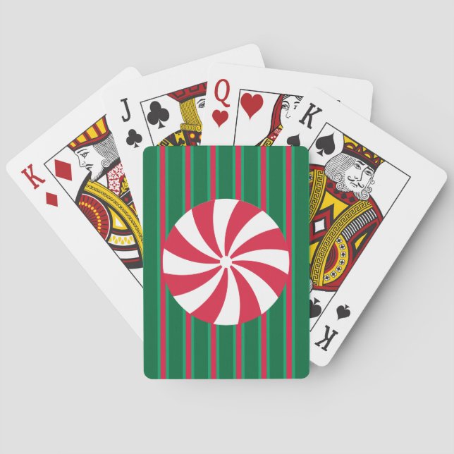 Roligt och Finare Jul Peppermint Candy Casinokort (Baksidan)