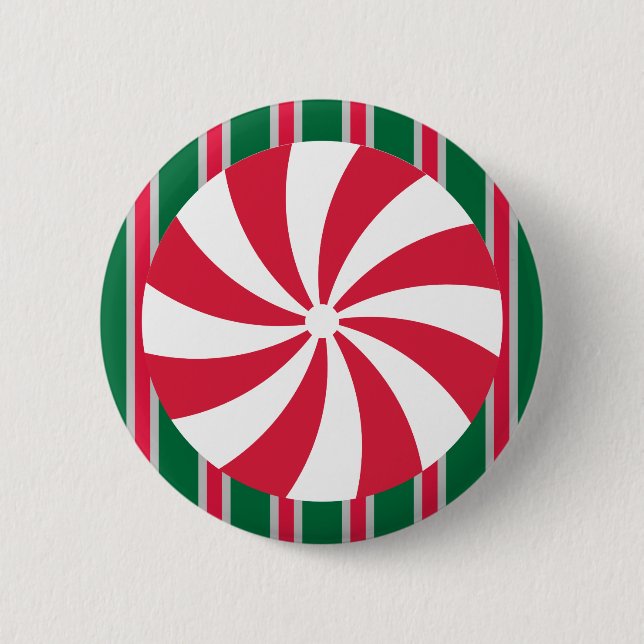 Roligt och Finare Jul Peppermint Candy Knapp (Framsida)