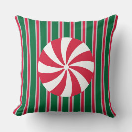Roligt och Finare Jul Peppermint Candy Kudde