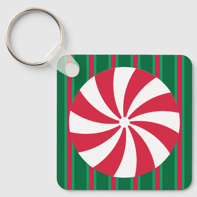 Roligt och Finare Jul Peppermint Candy Nyckelring (Framsida)