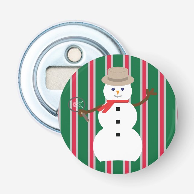 Roligt och Finare julinspektör Snögubbe Flasköppnare (Framsidan)