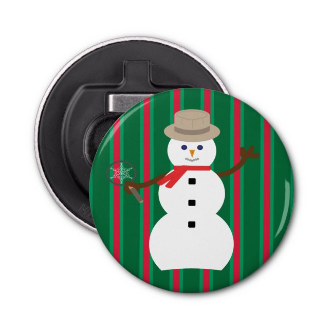 Roligt och Finare julinspektör Snögubbe Flasköppnare (Framsidan)