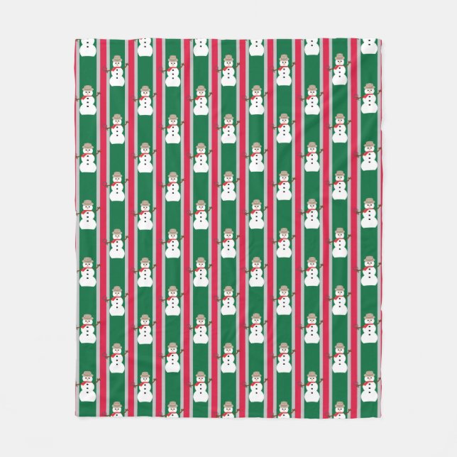 Roligt och Finare julinspektör Snögubbe Fleecefilt (Framsidan)