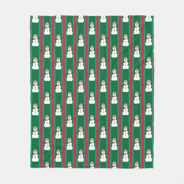 Roligt och Finare julinspektör Snögubbe Fleecefilt (Framsidan)