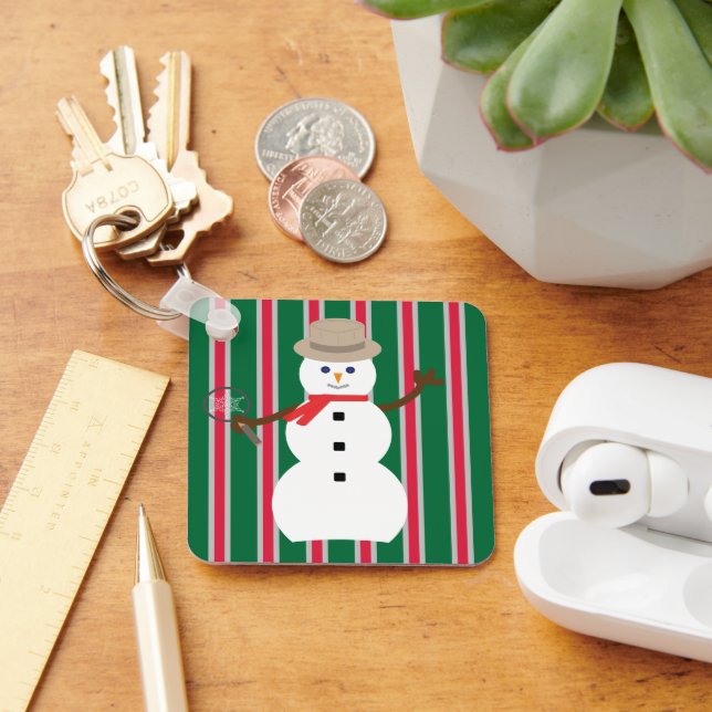 Roligt och Finare julinspektör Snögubbe Nyckelring (Skrivbord)