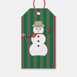 Roligt och Finare julinspektör Snögubbe Presentetikett