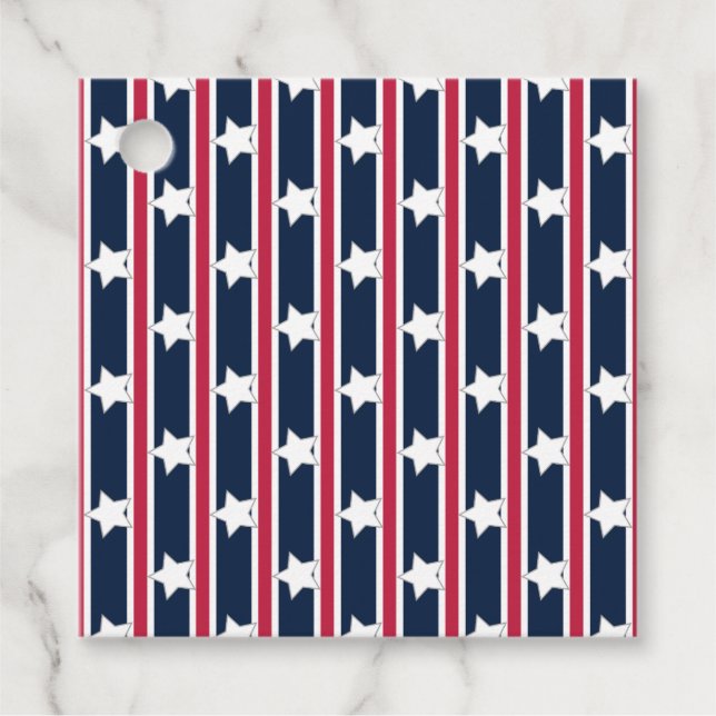 Roligt och Finare Patriotic Stars och stripes Gåvor Etiketter (Framsida)