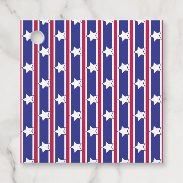 Roligt och Finare Patriotic Stars och stripes Gåvor Etiketter (Framsida)