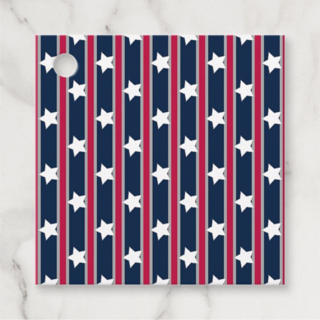 Roligt och Finare Patriotic Stars och stripes Gåvor Etiketter (Framsida)