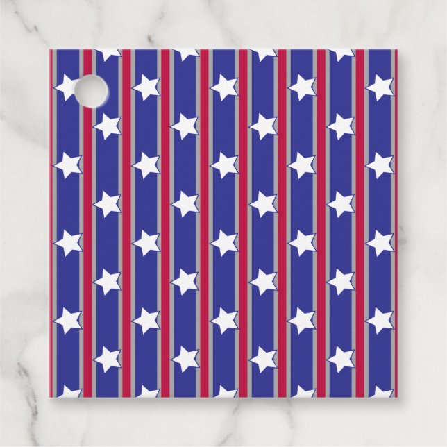 Roligt och Finare Patriotic Stars och stripes Gåvor Etiketter (Framsida)