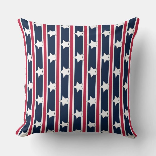 Roligt och Finare Patriotic Stars och stripes Kudde (Framsida)