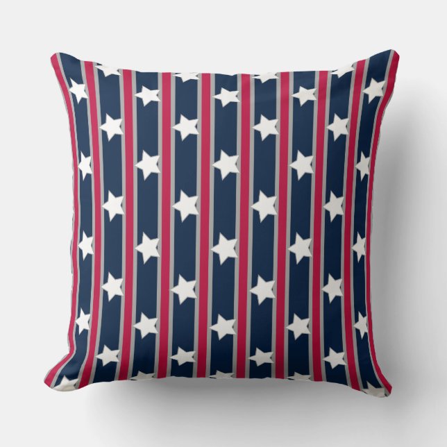 Roligt och Finare Patriotic Stars och stripes Kudde (Framsida)