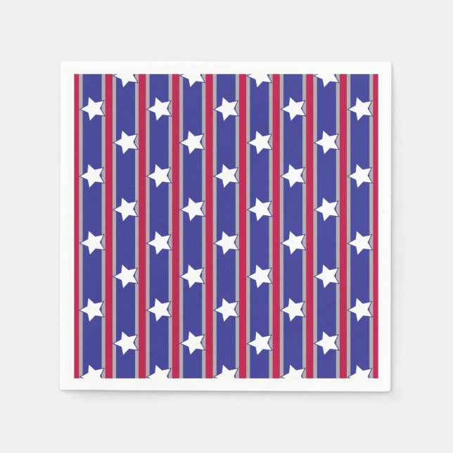 Roligt och Finare Patriotic Stars och stripes Pappersservett (Framsidan)