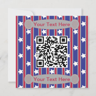 Roligt och Finare Patriotic Stars och stripes QR Inbjudningar