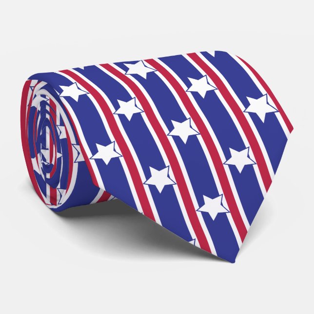 Roligt och Finare Patriotic Stars och stripes Slips (Rullad)