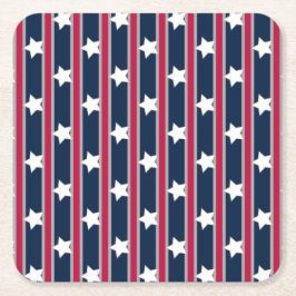 Roligt och Finare Patriotic Stars och stripes Underlägg Papper Kvadrat