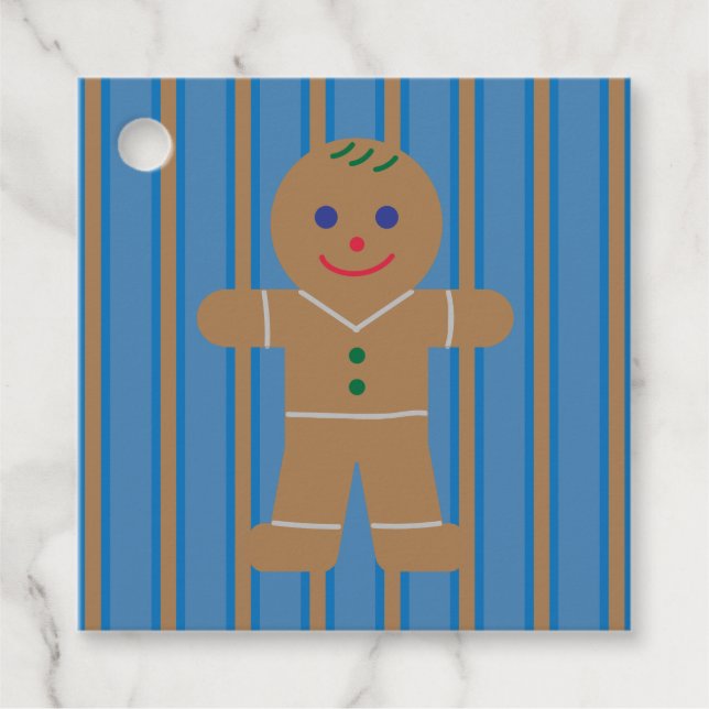 Roligt och Finare Pepparkaksgubbe Gåvor Etiketter (Framsida)