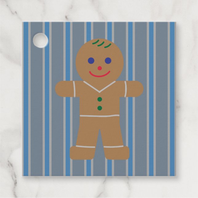 Roligt och Finare Pepparkaksgubbe Gåvor Etiketter (Framsida)