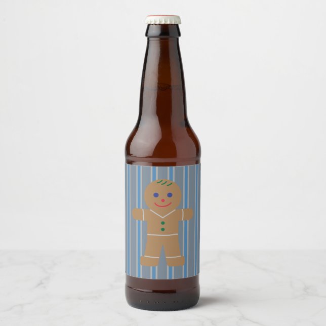 Roligt och Finare Pepparkaksgubbe Ölflaska Etikett (Framsida)