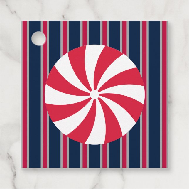 Roligt och Finare Peppermint Candy Gåvor Etiketter (Framsida)