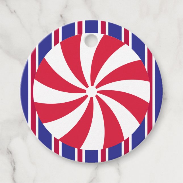 Roligt och Finare Peppermint Candy Gåvor Etiketter (Framsida)
