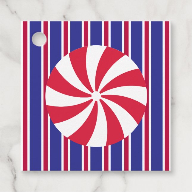 Roligt och Finare Peppermint Candy Gåvor Etiketter (Framsida)