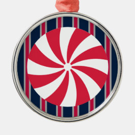 Roligt och Finare Peppermint Candy Julgransprydnad Metall