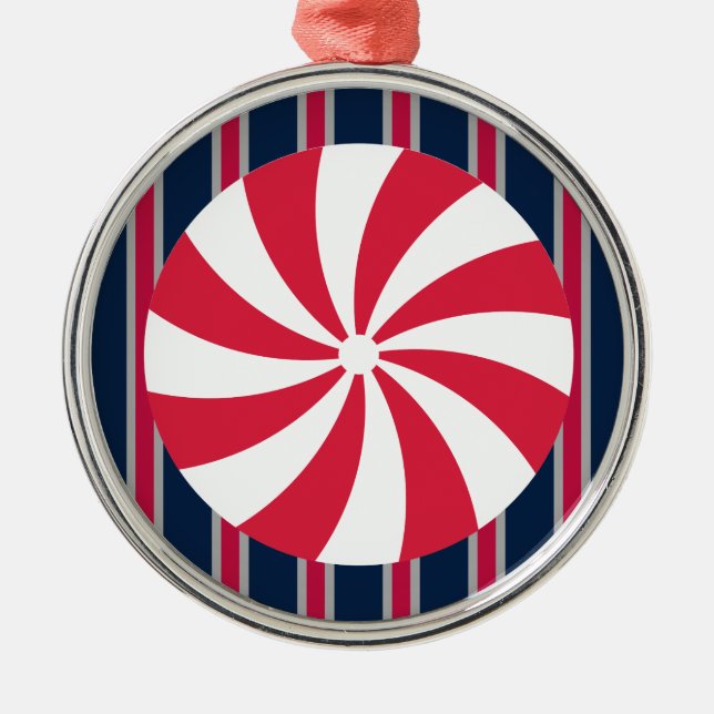 Roligt och Finare Peppermint Candy Julgransprydnad Metall (Framsidan)